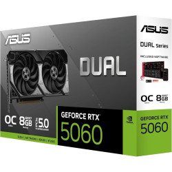 ASUS Dual GeForce RTX 5060 OC Edition Graphics Card, DUAL-RTX5060-O8G, 8GB GDDR7 128-Bit Memory, 2565 MHz Boost Clock, 