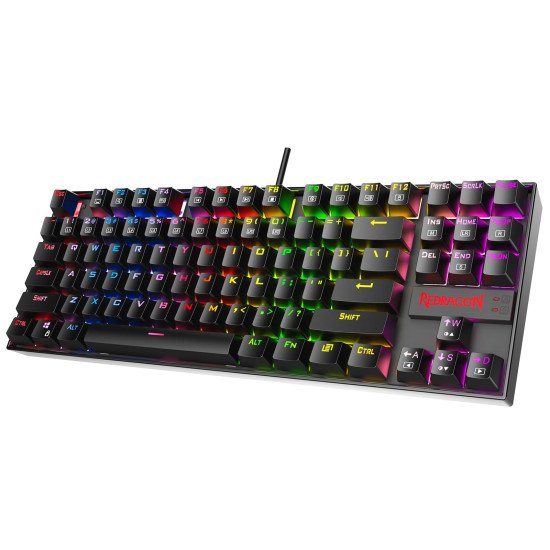 Redragon K552 KUMARA 87 Keys Mechanical Gaming Keyboard RGB LED Backlit Wired Anti-Dust Proof Blue Switches - Black