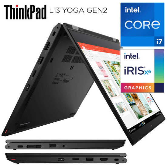 Lenovo ThinkPad L13 YOGA GEN 2 11Gen Intel Core i7 up to 4.7GHZ 4-Core 12MB Cashe , 16GB RAM DDR4 ,  512GB SSD M.2 2280 PCIe 3.0x4 NVMe Opal2 , 13.3" Full HD IPS Touch Screen 300nits AR (anti-reflection) Windows 11 Pro