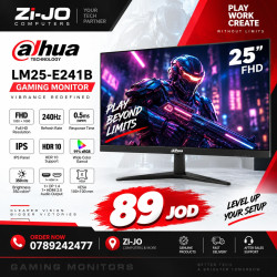 DAHUA LM25-E241B 25” IPS Full HD up to 240Hz 0.5 ms HDR 10 Ultra-Thin 99% sRGB 350nits Adaptive Sync w/ Display Port & HDMI Interface , Black