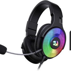  Redragon H350 RGB Wired Gaming Headset, Dynamic RGB Backlight - Stereo Surround-Sound - 50MM Drivers - Detachable Microphone