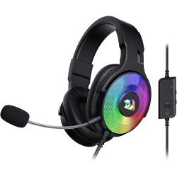  Redragon H350 RGB Wired Gaming Headset, Dynamic RGB Backlight - Stereo Surround-Sound - 50MM Drivers - Detachable Microphone