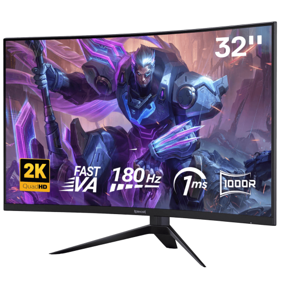 Redragon ZEPHYRION Q3212RVC 32" Fast VA-1500R Curved - 25601440 (2K) - 180Hz -DP 1.4 2 + HDMI 2.1 TMDS * 2 + USB2.0 + Earphone * 1