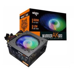 AIGO Warrior AK600, 600W ATX Power Supply, RGB Silent 120mm Hydraulic Bearing Fan