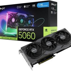 PNY NVIDIA GeForce RTX™ 5060 Epic-X™ ARGB OC Triple Fan, Graphics Card (8GB GDDR7, 128-bit, SFF-Ready, PCIe® 5.0, HDMI®/DP 2.1, 2-Slot, NVIDIA Blackwell Architecture, DLSS 4)