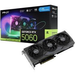 PNY NVIDIA GeForce RTX™ 5060 Epic-X™ ARGB OC Triple Fan, Graphics Card (8GB GDDR7, 128-bit, SFF-Ready, PCIe® 5.0, HDMI®/DP 2.1, 2-Slot, NVIDIA Blackwell Architecture, DLSS 4)