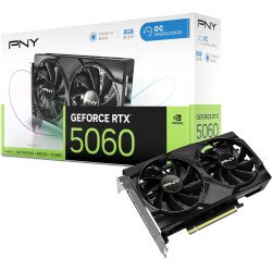 PNY NVIDIA GeForce RTX™ 5060 OC Dual Fan, Graphics Card (8GB GDDR7, 128-bit, SFF-Ready, PCIe® 5.0, HDMI®/DP 2.1, 2-Slot, NVIDIA Blackwell Architecture, DLSS 4)