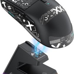  ATTACK SHARK X6 Lightweight Wireless Gaming Mouse with RGB Backlight Charging Base,Tri-Mode Wired/2.4GHz/BT5.2,26K DPI, PAW3395 Optical Sensor,