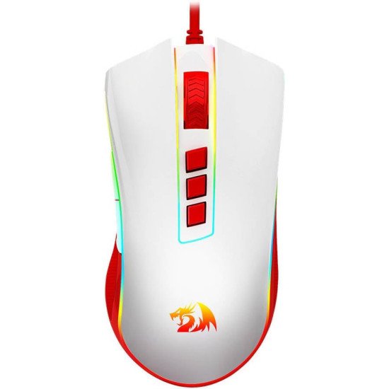 Wired Gaming Mouse Cobra Cherry M711C, Pixart PWM3327 Sensor, up to 12400 DPI, 8 Programmable Buttons, USB 2.0 Connectivity, 1.8m Cable Length, White/Red | M711C