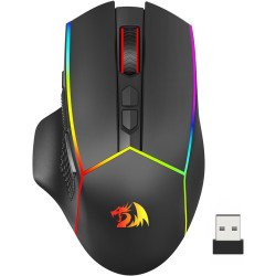 Redragon Wireless Gaming Mouse, Tri-Mode 2.4G/USB-C/Bluetooth Ergonomic Mouse Gaming, 8000 DPI, RGB Backlit Programmable Wireless Mouse, Rechargeable, 250 Hrs for Laptop PC Mac, M814