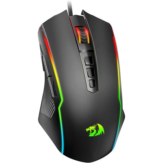 Redragon Gaming Mouse, Wired Gaming Mouse with RGB Backlit, 8000 DPI Adjustable, Mouse with 9 Programmable Macro Buttons & Fire Button, Software Supports DIY Keybinds, M910-K