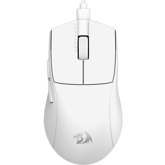 REDRAGON K1NG 1K M724W 12400 DPI 5 PROGRAMMABLE BUTTONS 42G ULTRA LIGHTWEIGHT ERGONOMIC NATURAL GRIP CUSTOM DPI SOFTWARE SUPPORTED OPTICAL SENSOR WIRED GAMING MOUSE - WHITE
