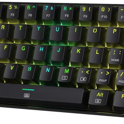 Redragon K630 Dragonborn 60% Wired RGB Gaming Keyboard, 61 Keys Compact Mechanical Keyboard with Linear Red Switch, Pro Driver Support, Black