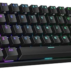 Redragon K530 Pro Draconic 60% Wireless RGB Mechanical Keyboard, BT/2.4Ghz/Wired 3-Mode 61 Keys Compact Gaming Keyboard w/Hot-Swap Socket, Free-Mod Plate Mounted PCB & Clicky Blue Switch