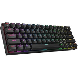 Redragon K530 Pro Draconic 60% Wireless RGB Mechanical Keyboard, BT/2.4Ghz/Wired 3-Mode 61 Keys Compact Gaming Keyboard w/Hot-Swap Socket, Free-Mod Plate Mounted PCB & Clicky Blue Switch