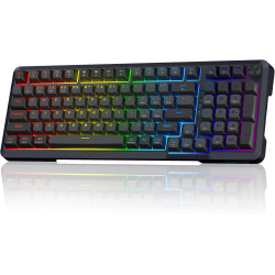 Redragon Wireless Mechanical Keyboard, 3 Mode Gasket Mounted RGB Gaming Keyboard with Volume Knob, Pre-Lubed Linear Switches, MDA-Profile, 98 Keys Hot Swappable Creamy Keyboard for PC/Tablet/Xbox/PS4