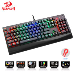 Redragon K557 RGB Backlit Waterproof Mechanical Gaming Keyboard with Blue Switches, Anti-ghosting 104 Keys