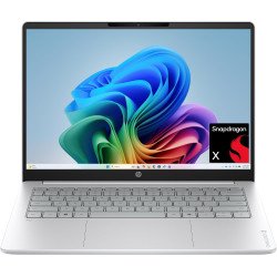 HP OmniBook 3 14 inch Next Gen AI PC, 2K Display, Snapdragon X X1-26-100, 16 GB RAM, 512 GB SSD, Qualcomm Adreno GPU, Windows 11 Home, Glacier Silver