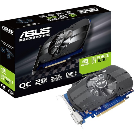 ASUS PH-GT1030-O2G GeForce GT 1030 2GB Phoenix Fan OC Edition HDMI DVI Graphics Card