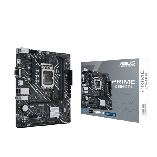 ASUS PRIME H610M-D motherboard – LGA1700 Socket – DDR5 2 x DIMM