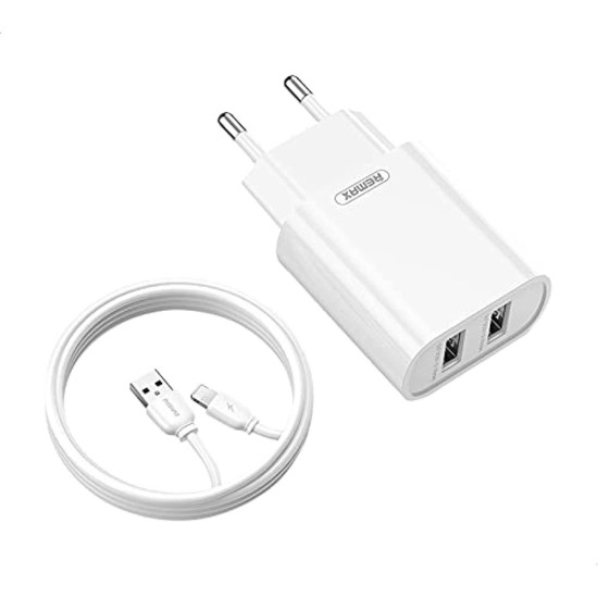 Remax RP-U35 EU Wall Charger with 2 Charging Ports for Lightning Port -Iphone