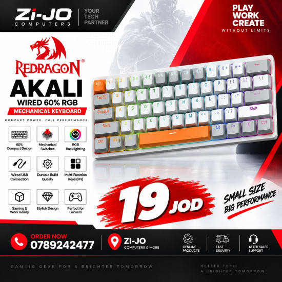 Redragon K642wgo Akali 60% Rgb Mechanical Keyboard