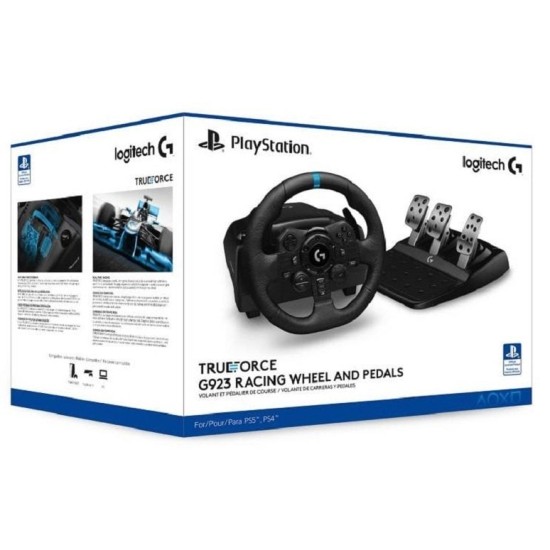 Logitech G923 Racing Wheel and Pedals for Xbox Series X|S, Xbox One and PC featuring TRUEFORCE up to 1000 Hz Force Feedback, Responsive Pedal, Dual Clutch Launch Control, and Genuine Leather Wheel Cover