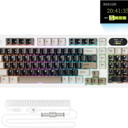 ATTACK SHARK X98PRO Wireless Mechanical Keyboard,Multi-Function Knob&TFT Screen,Tri-Mode BT/2.4GHz/USB-C Keyboard,Hot-Swappable RGB Backlit,4000mAh 98 Keys,Cloud Drive,for Win/Mac/Linux