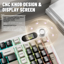 ATTACK SHARK X98PRO Wireless Mechanical Keyboard,Multi-Function Knob&TFT Screen,Tri-Mode BT/2.4GHz/USB-C Keyboard,Hot-Swappable RGB Backlit,4000mAh 98 Keys,Cloud Drive,for Win/Mac/Linux