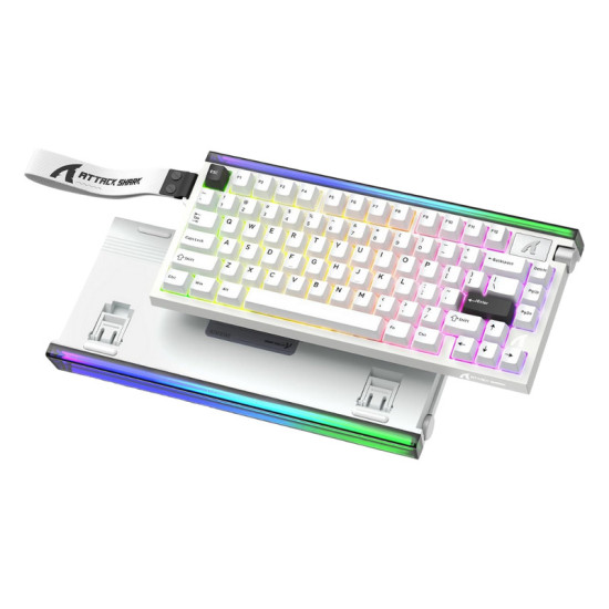 ATTACK SHARK R85 HE Wired 75% Hall Effect Rapid Trigger Mechanical RGB Gaming Keyboard with 8K Polling,0.05mm RT Accuracy,0.08MS Latency,Magnetic Switch,5 Layer Sound Damped,Driver for PC