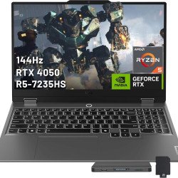  Lenovo LOQ 15.6" 144Hz FHD Gaming Laptop, AMD Ryzen 5 7235HS, NVIDIA GeForce RTX 4050, 12GB DDR5, 512GB PCle SSD