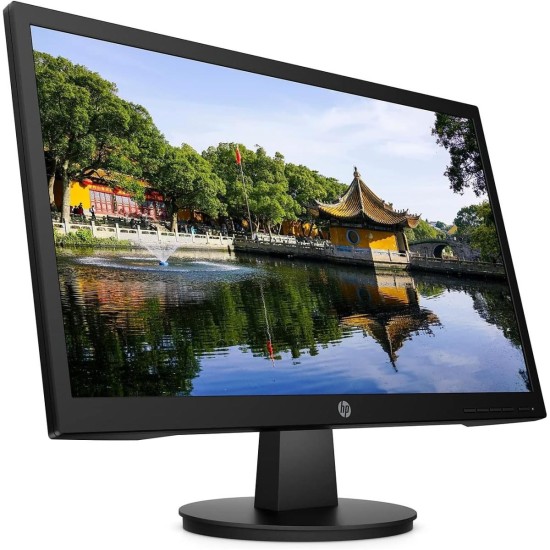 HP V22v G5 FHD Monitor, 21.45" (54.5cm) LCD 1920 x 1080 Pixels FHD Monitor Anti-Glare, Low Blue Light, Flicker Free, TUV Certified Monitor, 75Hz, AMD Free Sync with 1xVGA, 1xDisply Port (Black)