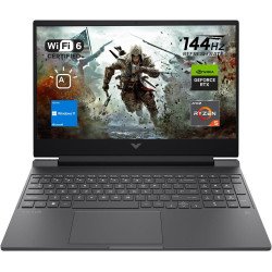 HP Victus 15 Gaming Laptop, 15.6" FHD 144Hz Display, AMD Ryzen 5 7535HS, 16GB DDR5 RAM, 512GB PCIe M.2 SSD, NVIDIA GeForce RTX 2050, HDMI, Webcam, Backlit Keyboard, Wi-Fi 6, Windows 11 Home, Silver