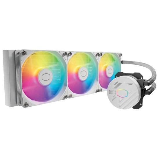 Cooler Master MasterLiquid 360L Core ARGB (White) CPU Liquid Cooler, New Gen S Dual Chamber Pump, 120mm ARGB Fans w/ CryoFuze Performance Thermal Paste