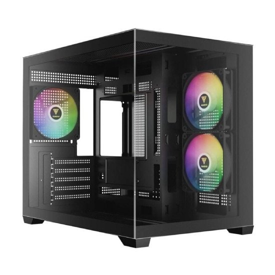 Gamdias AURA GC10M V2 Micro-ATX Tempered Glass Computer Case With 3 ARGB Fans