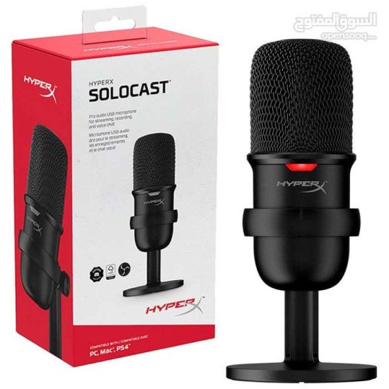 HyperX SoloCast USB Microphone,PC, PS4, PS5 and Mac Cardioid Polar Pattern, Great for Gaming, Streaming