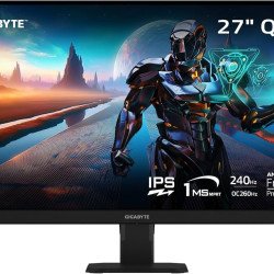 GIGABYTE GS27QXA SS IPS 27" 2K 240Hz Gaming Monitor 1ms DisplayHDR 400 128% sRGB AMD FreeSync Premium Low Blue Light w/ Display Port & HDMI , Black
