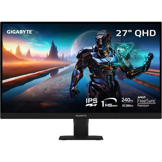 GIGABYTE GS27QXA SS IPS 27" 2K 240Hz Gaming Monitor 1ms DisplayHDR 400 128% sRGB AMD FreeSync Premium Low Blue Light w/ Display Port & HDMI , Black