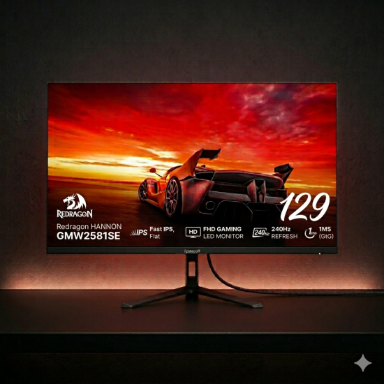 RedragoN HANNON GMW2581SE Fast IPS , Flat , FHD GAMING LED MONITOR , 240HZ , 1MS HDMI 2.1