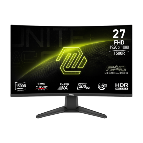 Gaming Monitor MSI MAG 276CF E20, Curve 1500R 27" FHD, 200 Hz, 0.5ms Rapid VA, HDR Ready, AMD FreeSync™, Black / 3 Years Warranty