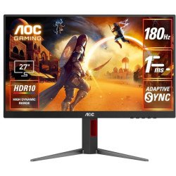 AOC 27G4 Gaming 27" Fast IPS Full HD 180Hz up to 1ms HDR10 sRGB 130% Adaptive-Sync w/ HDMI 2.0 & DisplayPort & Adjustable Stand
