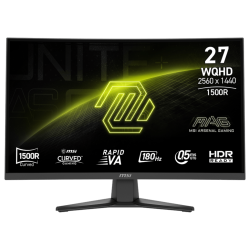 Gaming Monitor MSI MAG 275CQF E18, Curve 1500R 27" 2K, 180Hz, 0.5ms Rapid VA, HDR Ready, AMD FreeSync™, Black / 3 Years Warranty