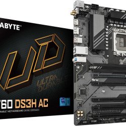 GIGABYTE B760 DS3H AC (rev. 1.0/1.1) LGA 1700 Intel B760 ATX Motherboard with DDR5, 2* M.2, PCIe 4.0, USB 3.2 Gen 2 Type-C, GbE LAN, Q-Flash Plus, PCIe EZ-Latch