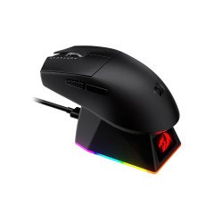 Redragon K1NG M999 Ultra Lightweight Wireless Gaming Mouse with RGB Magnetic Charging Dock, BT/2.4G Wireless/Wired Optical Mice, 45000 DPI, 5 Programmable Buttons for PC/Mac, Black