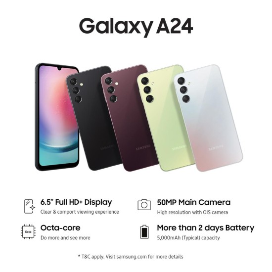 Samsung A24 Smart phone 6GB Ram / 128GB Storage - 6.5” Full HD+ Display Super AMOLED