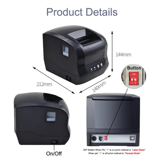 Xprinter E200L USB+LAN Thermal receipt printer 230mm/s