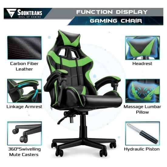 The wolf Gaming Chair Massage, Foot Rest