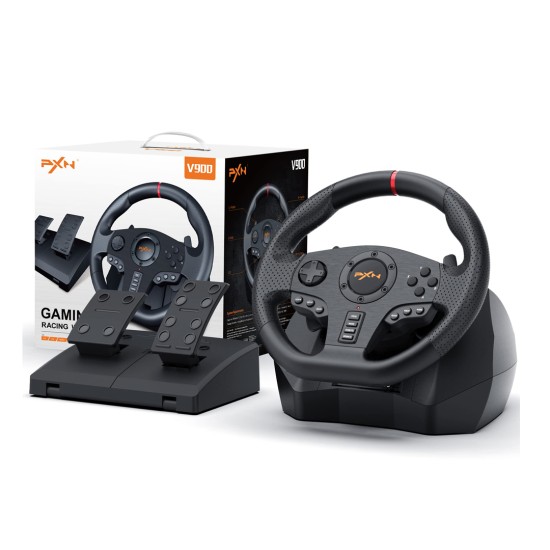 PXN V900 Xbox Steering Wheel – 270/900° Sim Racing Wheel with Pedals Paddle Shifter Vibration Feedback Wheel for PC, PS3, PS4, Xbox One, Xbox Series X|S, Switch, Android TV