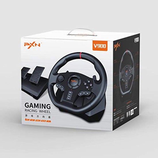 PXN V900 Xbox Steering Wheel – 270/900° Sim Racing Wheel with Pedals Paddle Shifter Vibration Feedback Wheel for PC, PS3, PS4, Xbox One, Xbox Series X|S, Switch, Android TV