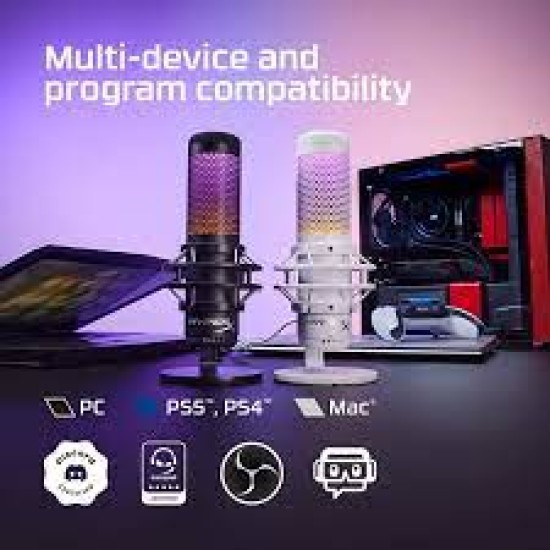 HyperX QuadCast S – RGB USB Condenser Microphone for PC, PS4, PS5 and Mac